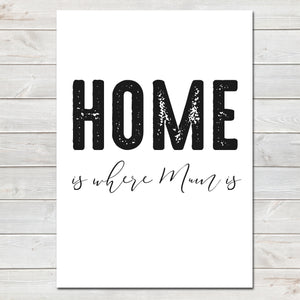 Mothers Day Print 'Home is Where Mum is' Poster