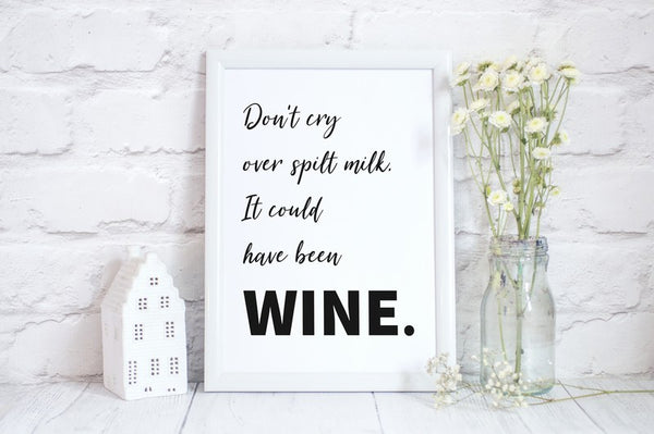 Mothers Day Print Funny Wine Quote, Kitchen Poster Gift for Mum
