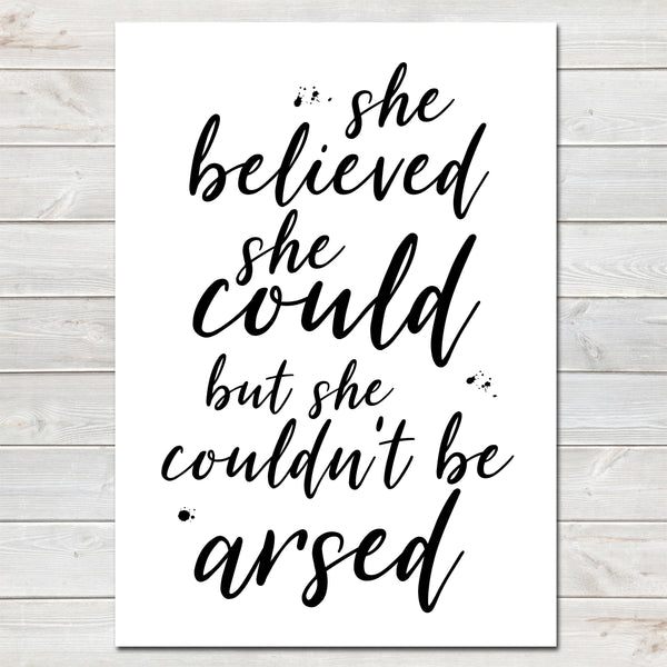 She Believed She Could Fun Poster Gift for Her