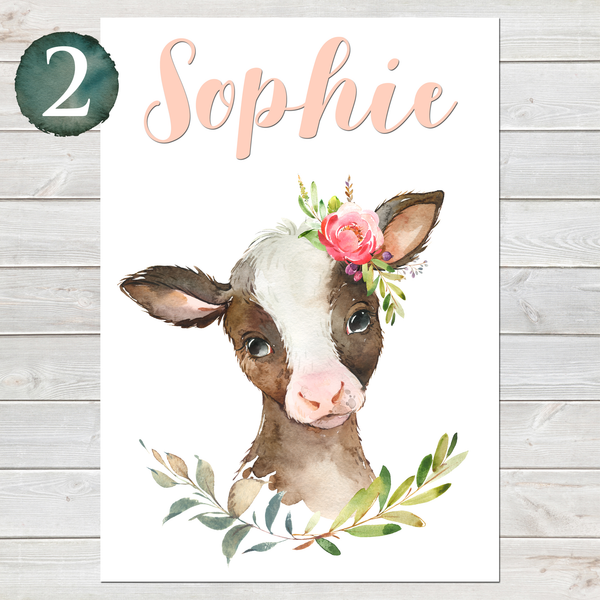 Baby Calf Print, Cute Personalised Animal Print for Kids