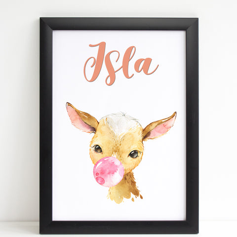 Baby Goat Print, Cute Personalised Animal Print for Kids