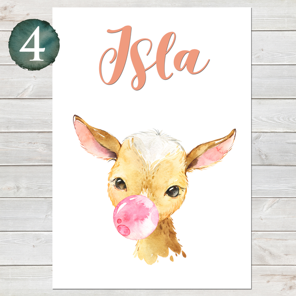 Baby Goat Print, Cute Personalised Animal Print for Kids