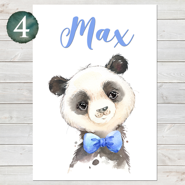 Baby Panda Print, Cute Personalised Animal Print for Kids