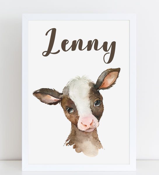 Baby Calf Print, Cute Personalised Animal Print for Kids