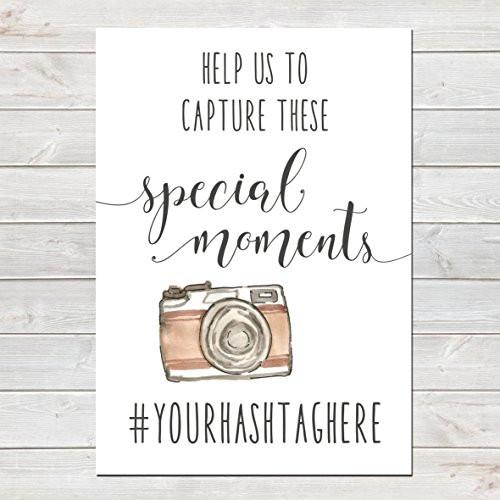 Wedding Hashtag for Social Network Sharing Camera Poster / Personalised Print- CLICK FOR MORE COLOURS