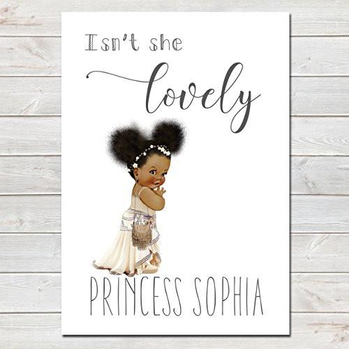 Baby Girl Personalised Poster Isn't She Lovely Boho Style Nursery Bedroom Print