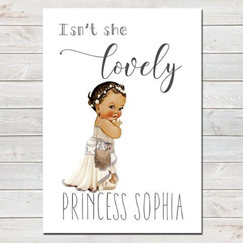 Baby Girl Personalised Poster Isn't She Lovely Boho Style Nursery Bedroom Print