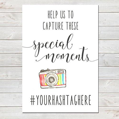 Wedding Hashtag for Social Network Sharing Camera Poster / Personalised Print- CLICK FOR MORE COLOURS